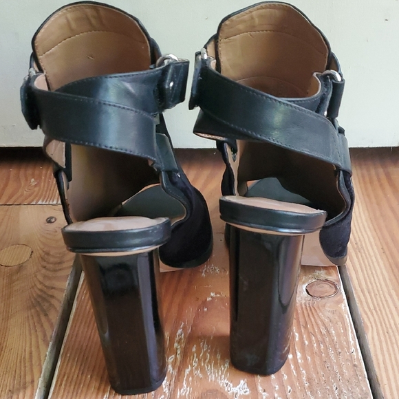 Calvin Klein Black Velvet Heeled Sandals - Picture 3 of 5